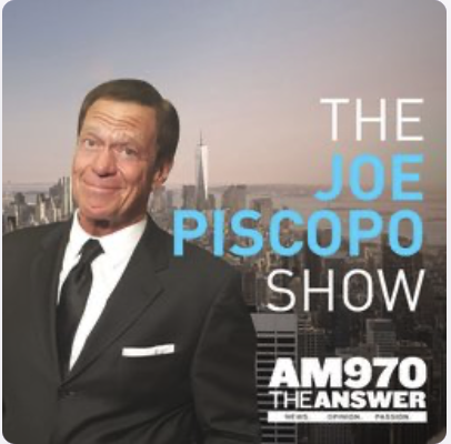 Joe Piscopo promotional image for AM970 The Answer featuring the host against the New York City skyline, used to highlight Chris Grollnek’s appearance discussing active shooter prevention and preparedness.