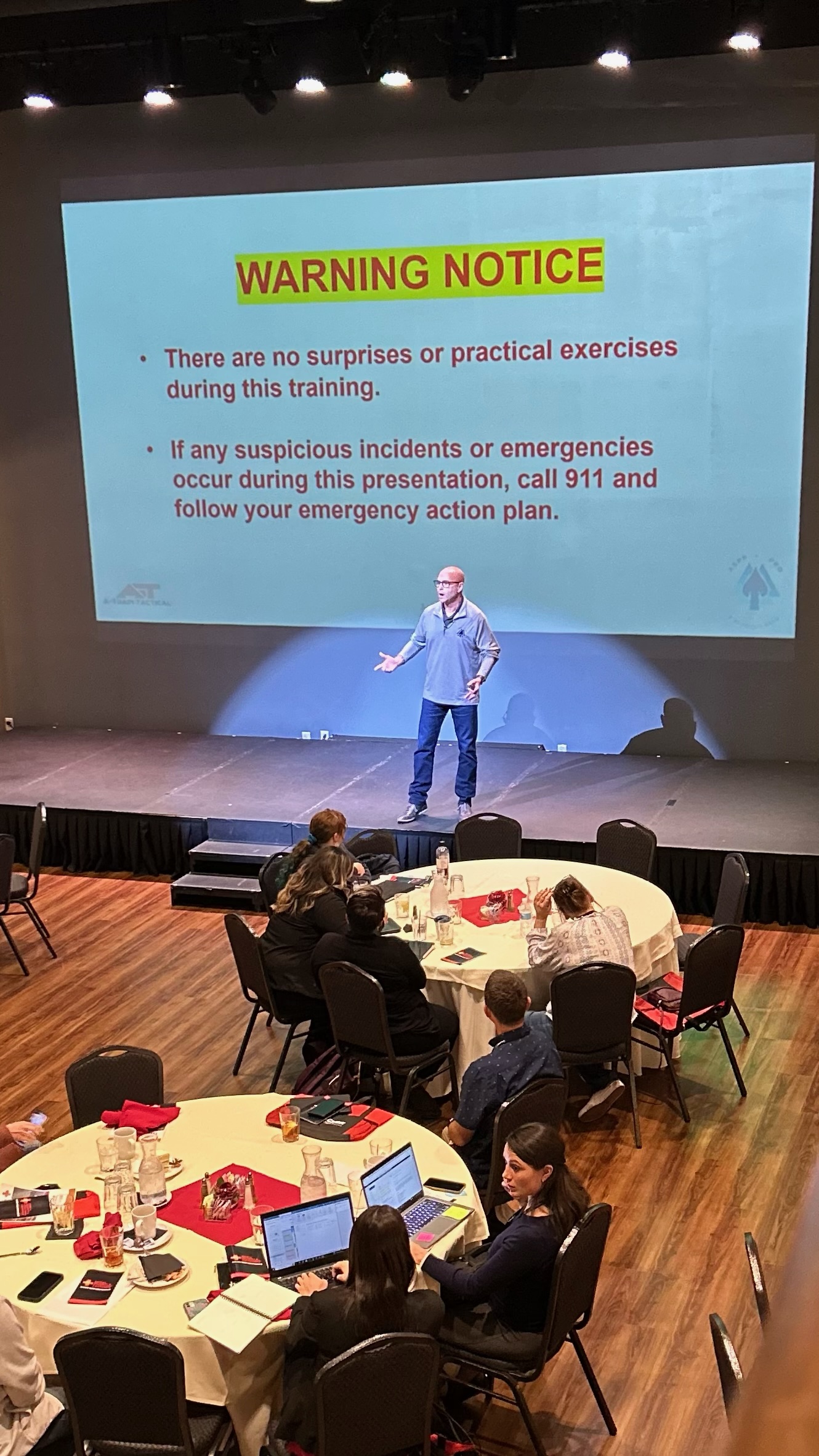 Chris Grollnek delivering active shooter prevention training PRO Model seminar zero stress zero fear Active Shooter Prevention Project LLC aspppro.com #NEVERHERE prevention proven three times